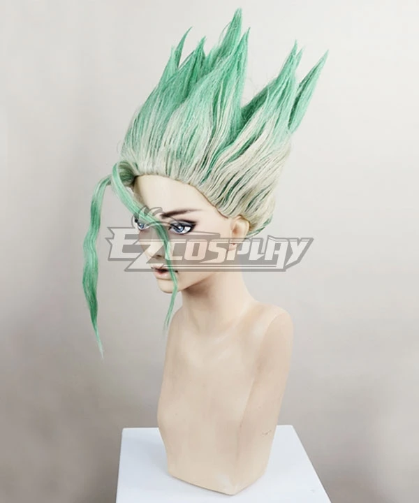 Dr.Stone Senku Ishigami Green Cosplay Wig 3 Dr.Stone Senku Ishigami Green Cosplay Wig - Image 3