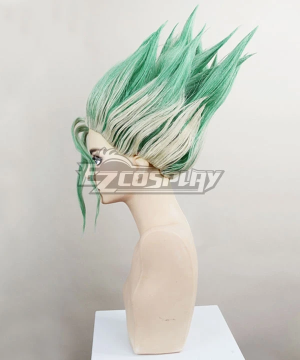 Dr.Stone Senku Ishigami Green Cosplay Wig 4 Dr.Stone Senku Ishigami Green Cosplay Wig - Image 4