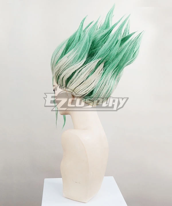 Dr.Stone Senku Ishigami Green Cosplay Wig 5 Dr.Stone Senku Ishigami Green Cosplay Wig - Image 5