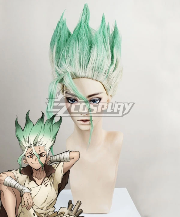 Dr.Stone Senku Ishigami Green Cosplay Wig 1 Dr.Stone Senku Ishigami Green Cosplay Wig