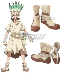 Dr.Stone Senku Ishigami Yuzuriha Ogawa Taiju Oki Brown Shoes Cosplay Boots