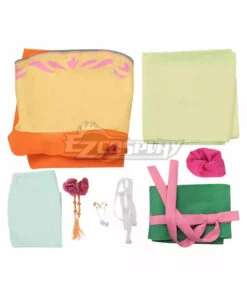 The Apothecary Diaries MaoMao Yellow Cosplay Costume -EZCOSPLAY SHOP dress waist cummerbund shawl sleeves headwear earring straps 6