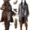 Pirates Of The Caribbean: Dead Men Tell No Tales Captain Jack Sparrow Halloween Cosplay Costume - Including Wig And Not Boots -EZCOSPLAY SHOP ecm0441