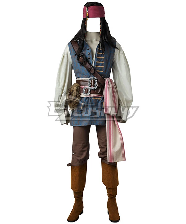 Pirates Of The Caribbean: Dead Men Tell No Tales Captain Jack Sparrow Halloween Cosplay Costume - Including Wig And Not Boots 3 Pirates Of The Caribbean: Dead Men Tell No Tales Captain Jack Sparrow Halloween Cosplay Costume - Including Wig And Not Boots - Image 3