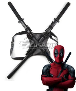 Marvel Deadpool Wade Winston Wilson Strap Two Swords Cosplay Weapon Prop