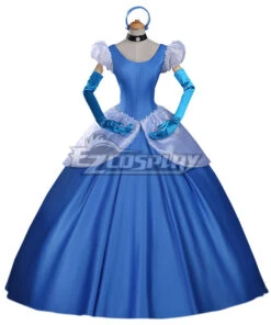 Disney Princess Cinderella Blue Dress Copslay Costume - A Edition -EZCOSPLAY SHOP edis008 2