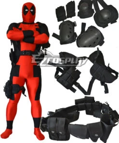 Marvel Halloween Deadpool LOGO Elbow Gloves Kneepad Whole Set -EZCOSPLAY SHOP emav024 6