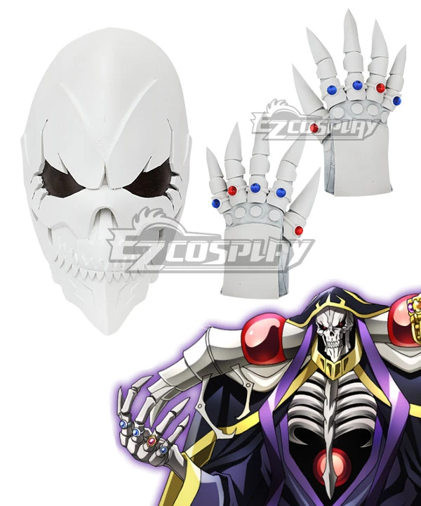 Overlord Ainz Ooal Gown A.K.A Momonga Mask Gloves Cosplay Accessory Prop 1 Overlord Ainz Ooal Gown A.K.A Momonga Mask Gloves Cosplay Accessory Prop