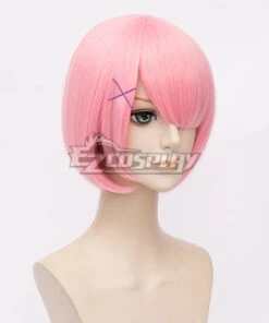 Re: Life In A Different World From Zero Ram Pink Cosplay Wig 6 Re: Life In A Different World From Zero Ram Pink Cosplay Wig -EZCOSPLAY SHOP ewg0867 3