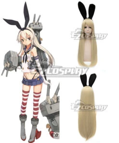 Kantai Collection KanColle Destroyer Shimakaze Light Golden Cosplay Wig - No Head Wear