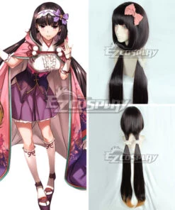 Fate Grand Order Osakabehime Black Orange Cosplay Wig - Only Wig
