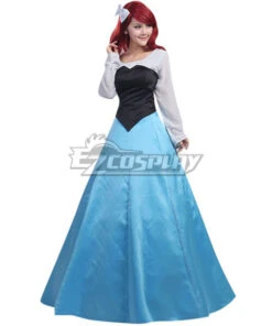 Disney The Little Mermaid Ariel Princess Blue Dress Cosplay Costume - B Edition -EZCOSPLAY SHOP ezcp024 2