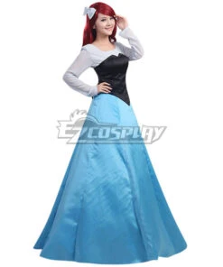 Disney The Little Mermaid Ariel Princess Blue Dress Cosplay Costume - B Edition -EZCOSPLAY SHOP ezcp024 3
