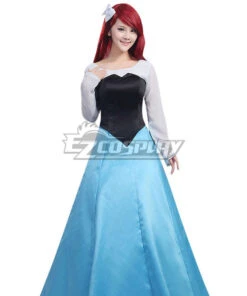 Disney The Little Mermaid Ariel Princess Blue Dress Cosplay Costume - B Edition -EZCOSPLAY SHOP ezcp024 5