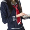 Blue Long Sleeves School Sailor Uniform Cosplay Costume -EZCOSPLAY SHOP file 645 46