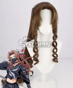 Final Fantasy VII Remake Aerith Gainsborough Brown Cosplay Wig