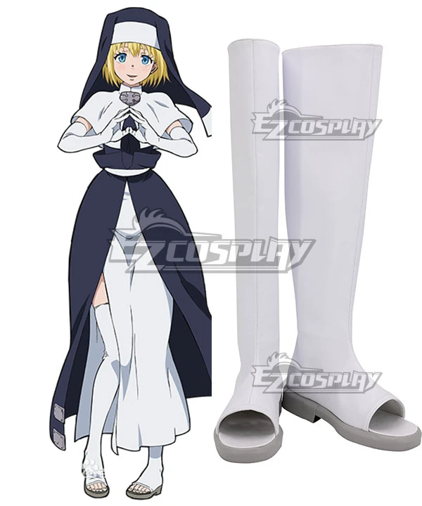 Fire Force Enen No Shouboutai Iris White Shoes Cosplay Boot