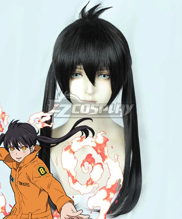 Fire Force Enen No Shouboutai Tamaki Kotatsu Black Cosplay Wig