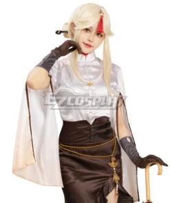 Genshin Impactx Pizza Hut Ningguang Cosplay Costume -EZCOSPLAY SHOP genshin impact x pizza hut ningguang cosplay costume 04