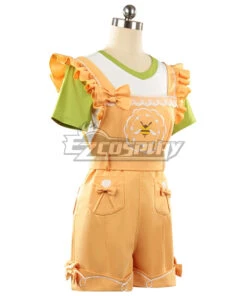 Infinity Nikki Nikki Yellow Short-sleeved Overalls Cosplay Costume -EZCOSPLAY SHOP infinity nikki nikki yellow short sleeved overalls cosplay costume 3