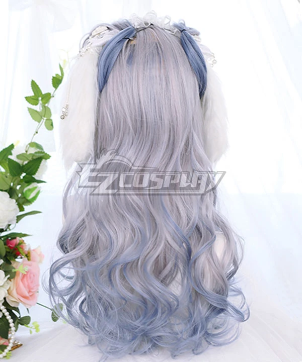 Japan Harajuku Lolita Series Blue Bird White Blue Cosplay Wig 3 Japan Harajuku Lolita Series Blue Bird White Blue Cosplay Wig - Image 3
