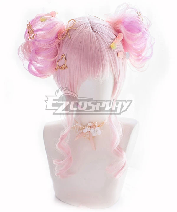 Japan Harajuku Lolita Series Curls Pink Cosplay Wig 1 Japan Harajuku Lolita Series Curls Pink Cosplay Wig