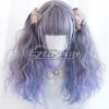 Japan Harajuku Lolita Series Gradient Blue Double Ponytail Cosplay Wig