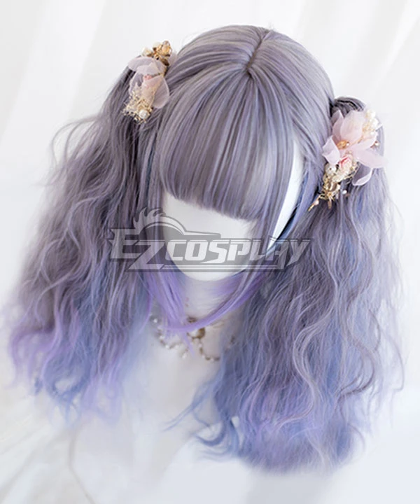 Japan Harajuku Lolita Series Gradient Blue Double Ponytail Cosplay Wig 3 Japan Harajuku Lolita Series Gradient Blue Double Ponytail Cosplay Wig - Image 3