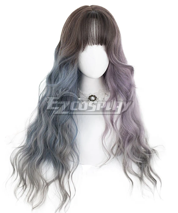 Japan Harajuku Lolita Series Witch Dream Gray Pink Blue Cosplay Wig
