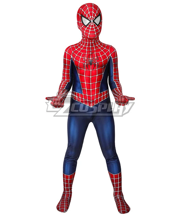 Kids Marvel 2002 Movie Spider-ManTobey Maguire Jumpsuit Cosplay Costume 2 Kids Marvel 2002 Movie Spider-ManTobey Maguire Jumpsuit Cosplay Costume - Image 2