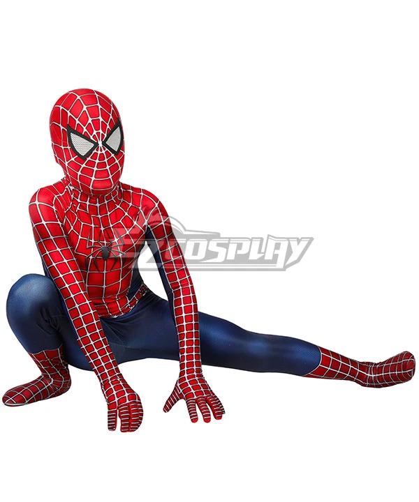 Kids Marvel 2002 Movie Spider-ManTobey Maguire Jumpsuit Cosplay Costume 4 Kids Marvel 2002 Movie Spider-ManTobey Maguire Jumpsuit Cosplay Costume - Image 4