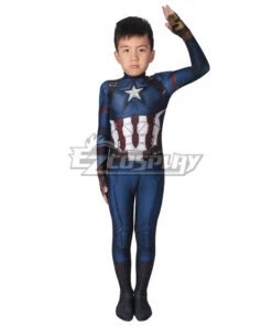 Kids Marvel Avengers 4: Endgame Steven Rogers Captain America Zentai Jumpsuit Cosplay Costume -EZCOSPLAY SHOP kids marvel avengers 4 endgame steven rogers cosplay costume 3