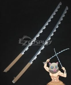 Demon Slayer: Kimetsu No Yaiba Inosuke Hashibira Two Sword Cosplay Weapon Prop