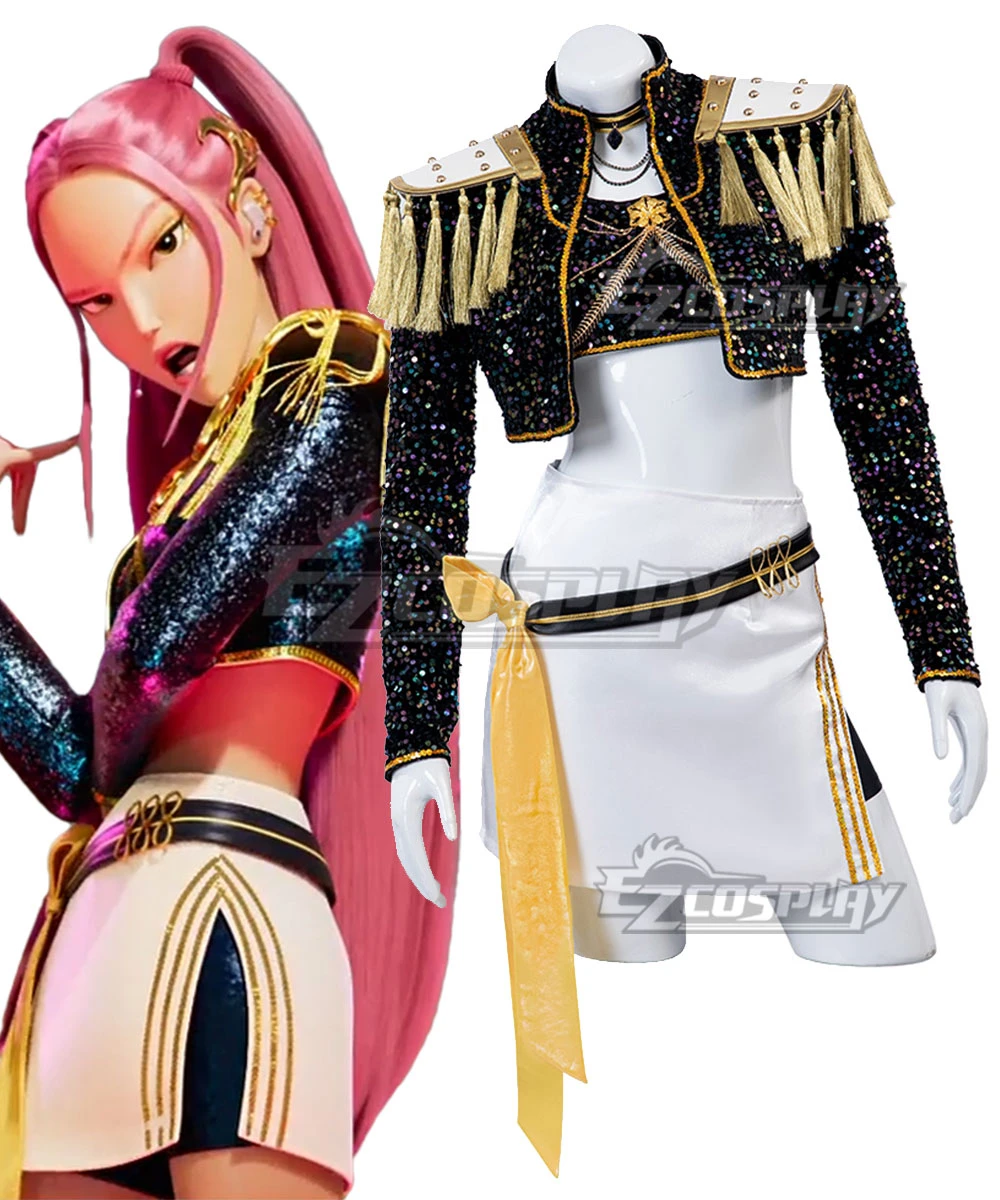 Kpop Demon Hunters Mira Golden Black Dance Outfit Cosplay Costume 1 Kpop Demon Hunters Mira Golden Black Dance Outfit Cosplay Costume