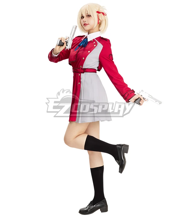 Lycoris Recoil Chisato Nishikigi Red Uniform Cosplay Costume - Image 2