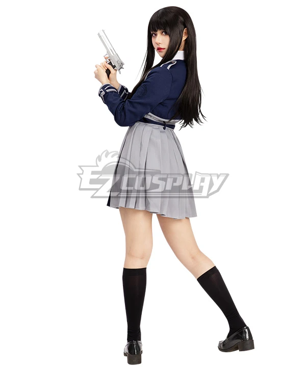 Lycoris Recoil Takina Inoue Blue Uniform Cosplay Costume - Image 4