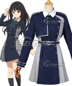 Lycoris Recoil Takina Inoue Blue Uniform Cosplay Costume -EZCOSPLAY SHOP lycoris recoil takina inoue blue uniform cosplay costume