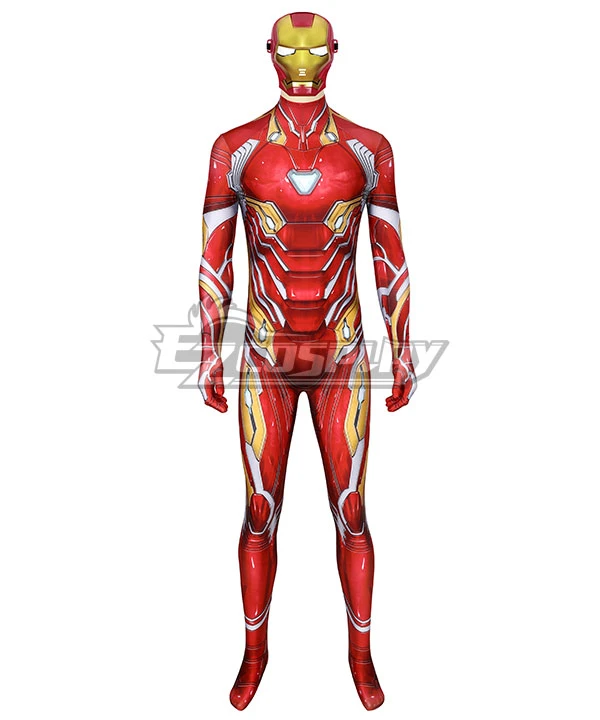 Marvel Avengers Iron Man Ironman Tony Stark Zentai Jumpsuit Cosplay Costume - Image 2