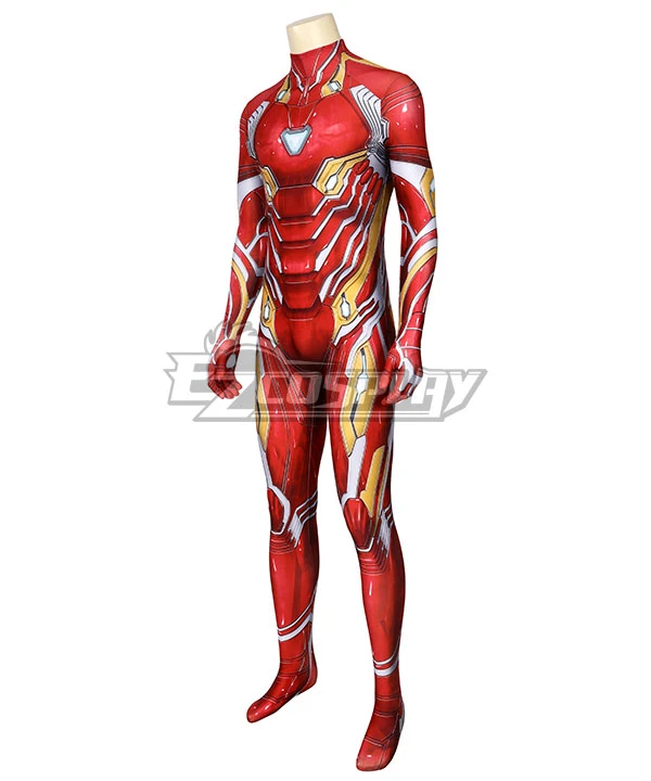 Marvel Avengers Iron Man Ironman Tony Stark Zentai Jumpsuit Cosplay Costume - Image 4