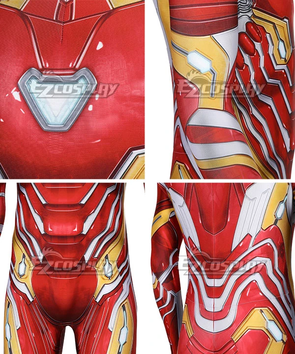 Marvel Avengers Iron Man Ironman Tony Stark Zentai Jumpsuit Cosplay Costume - Image 10