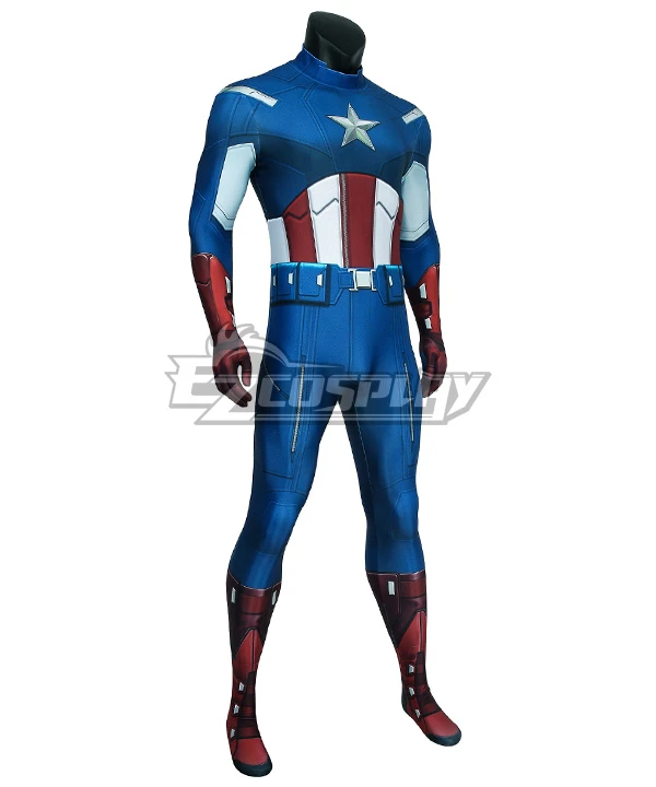 Marvel The Avengers Captain America Zentai Jumpsuit Cosplay Costume 3 Marvel The Avengers Captain America Zentai Jumpsuit Cosplay Costume - Image 3