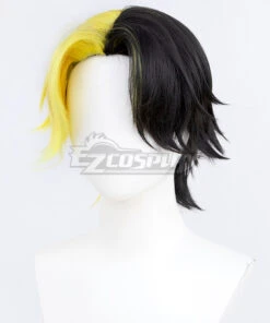 Mashle: Magic And Muscles Rayne Ames Black Yellow Cosplay Wig -EZCOSPLAY SHOP mashle magic and muscles rayne ames black yellow 3