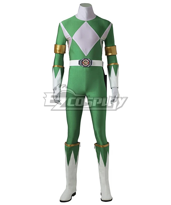 Mighty Morphin Power Rangers Shieldless Green Ranger Tommy Oliver Cosplay Costume - Image 2