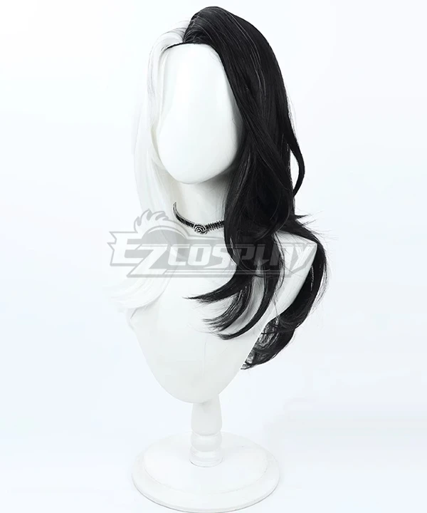 Nikke The Goddess Of Victory Rosanna White Black Cosplay Wig - Image 4