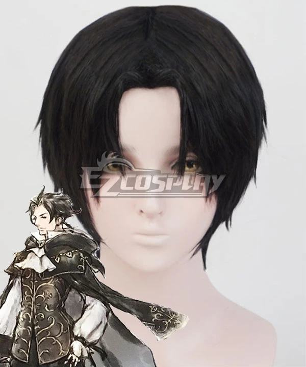 Octopath Traveler Cyrus Albright Black Cosplay Wig 1 Octopath Traveler Cyrus Albright Black Cosplay Wig