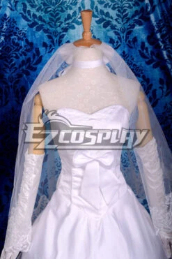 Fate Stay Night Saber Wedding Dress Cosplay Costume Deluxe-P5 -EZCOSPLAY SHOP p5 5