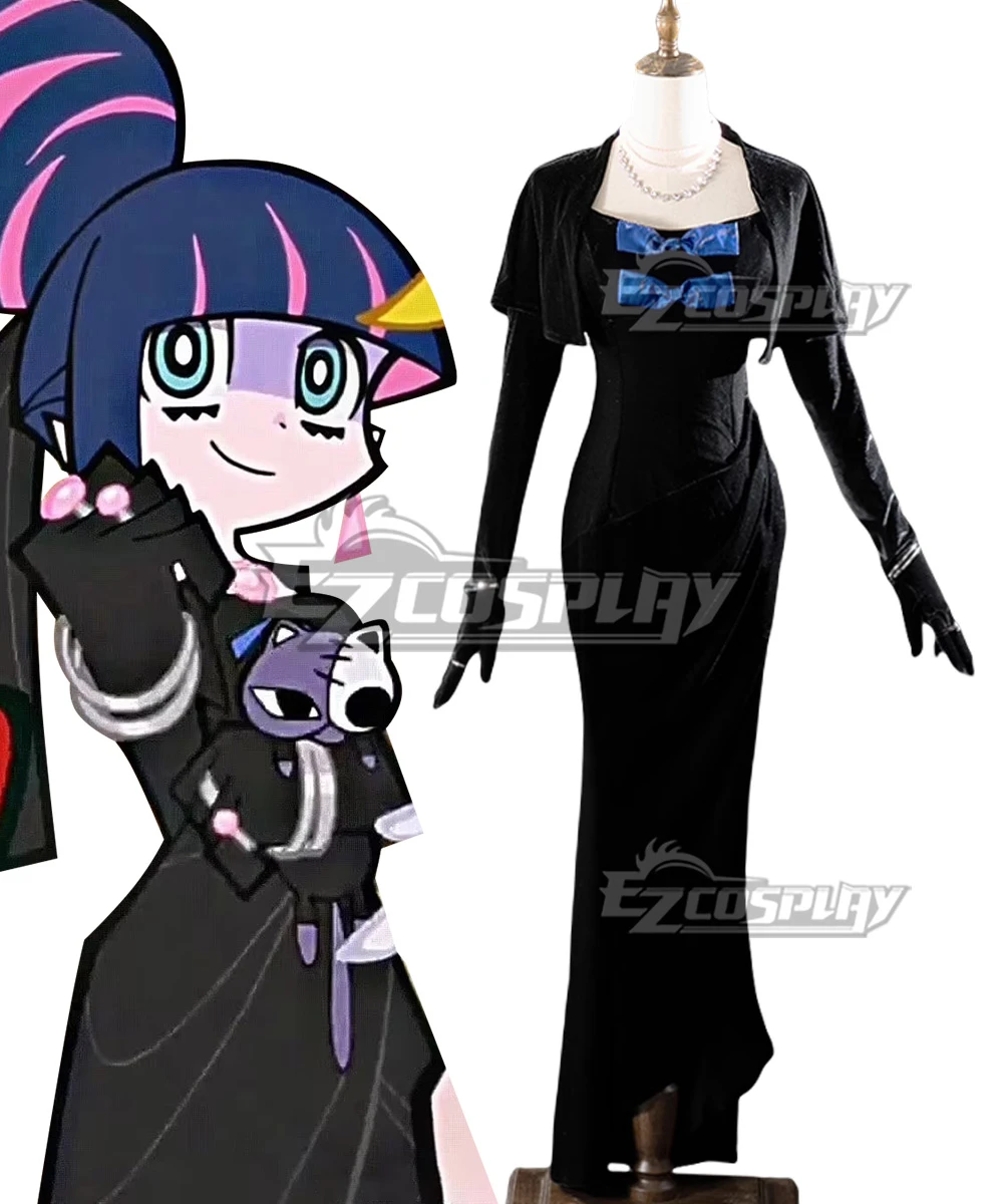 Panty And Stocking With Garterbelt Anarchy Stocking Black Dress Cosplay Costume 1 Panty And Stocking With Garterbelt Anarchy Stocking Black Dress Cosplay Costume