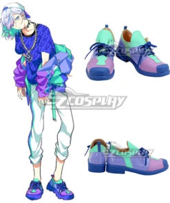 Paradox Live Cozmez Kanata Yatonokami KANATA Purple Green Cosplay Shoes