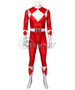 Mighty Morphin Power Rangers Red Ranger Zentai Jumpsuit Cosplay Costume -EZCOSPLAY SHOP power rangers red ranger zentai jumpsuit cosplay costume 4