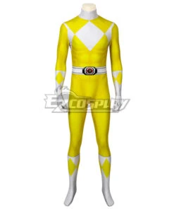 Mighty Morphin Power Rangers Yellow Ranger Zentai Jumpsuit Cosplay Costume -EZCOSPLAY SHOP power rangers yellow ranger zentai jumpsuit cosplay costume 4